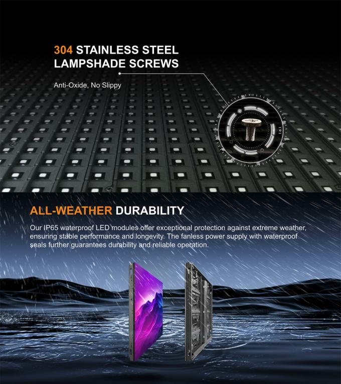 आउटडोर फिक्स्ड एलईडी डिस्प्ले स्क्रीन P3.91 P4.81 P6.25 P7.8 P10.4 स्लिम फुल कलर एलईडी वीडियो वॉल 4