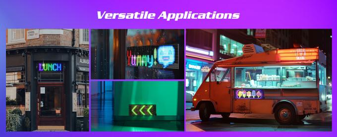 प्रोग्रामेबल एलईडी साइन, 15'x4' पूर्वनिर्मित एनीमेशन और अनुकूलन योग्य टेक्स्ट एलईडी कार साइन, ब्लूटूथ एपीपी नियंत्रण स्क्रॉलिंग एलईडी साइन, कस्टम, ग्राफिटी कार स्टोर होटल छुट्टी के लिए लचीला एलईडी मैट्रिक्स पैनल 2