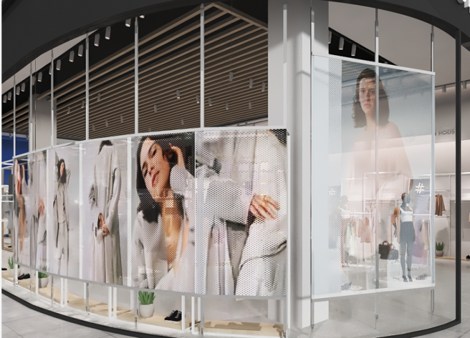 इनडोर पारदर्शी एलईडी डिस्प्ले स्क्रीन P3.91एलईडी वीडियो दीवार कांच एलईडी जाल डिस्प्ले पैनल 0