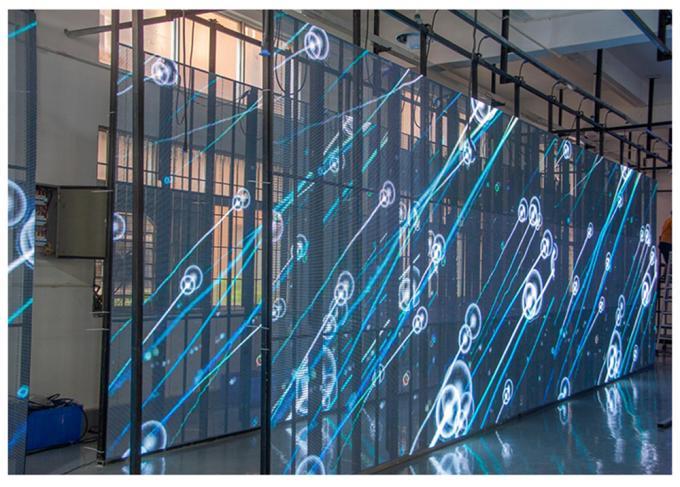 3.91-7.82 मिमी पिक्सेल पिच पारदर्शी एलईडी डिस्प्ले स्क्रीन, 5-100 मीटर देखने की दूरी के लिए 75% पारदर्शिता के साथ 4