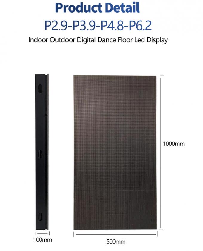एलईडी डांस फ्लोर डिस्प्ले रेंटल टाइल पैनल 500*1000 हाई रिफ्रेश एलईडी स्टेज वेडिंग स्क्रीन वॉल पी2.9 इंटरैक्टिव एलईडी डिस्प्ले 3