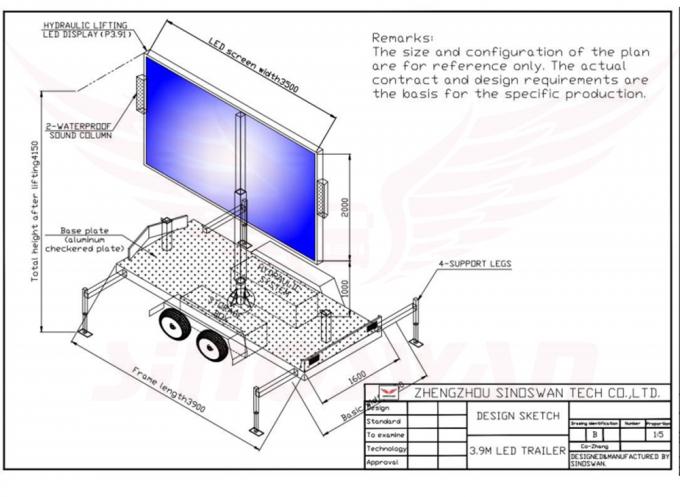 आउटडोर पी4 एलईडी साइन स्क्रीन ट्रेलर सौर पैनल विज्ञापन ट्रेलर एचडी एलईडी डिस्प्ले 2