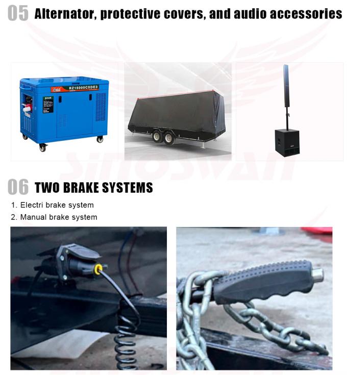 आउटडोर पी4 एलईडी साइन स्क्रीन ट्रेलर सौर पैनल विज्ञापन ट्रेलर एचडी एलईडी डिस्प्ले 5