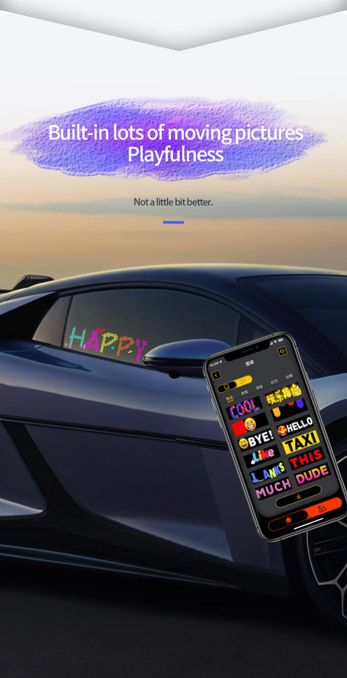 कार एलईडी साइन डिस्प्ले 16*64 प्रोग्राम करने योग्य यूएसबी 5 वी आरजीबी पैटर्न एनीमेशन टेक्स्ट DIY स्क्रॉलिंग पैनल रिमोट कंट्रोल विज्ञापन एलईडी स्क्रीन 2