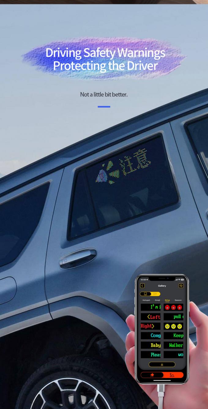 कार एलईडी साइन डिस्प्ले 16*64 प्रोग्राम करने योग्य यूएसबी 5 वी आरजीबी पैटर्न एनीमेशन टेक्स्ट DIY स्क्रॉलिंग पैनल रिमोट कंट्रोल विज्ञापन एलईडी स्क्रीन 4