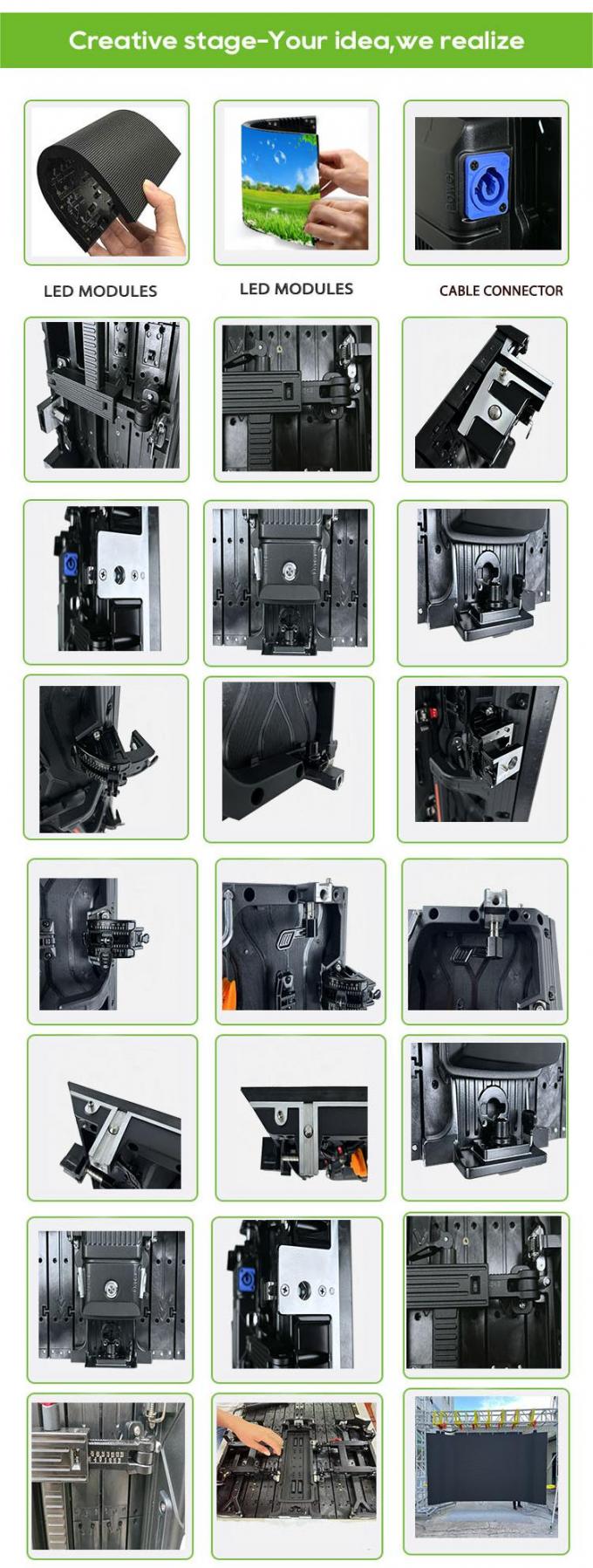 घुमावदार स्क्रीन इनडोर/आउटडोर फ्लेक्सिबल एलईडी वीडियो वॉल रेंटल एलईडी डिस्प्ले प्रदर्शनी और मंच गतिविधियों के लिए-P2.976 P3.91 P4.81 3