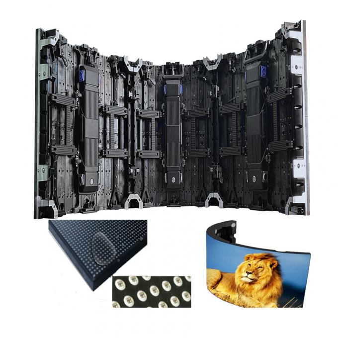 घुमावदार स्क्रीन इनडोर/आउटडोर फ्लेक्सिबल एलईडी वीडियो वॉल रेंटल एलईडी डिस्प्ले प्रदर्शनी और मंच गतिविधियों के लिए-P2.976 P3.91 P4.81 2